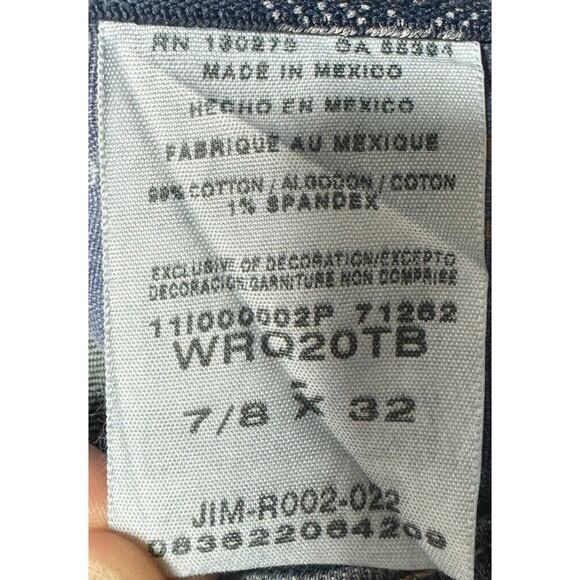 Wrangler Q-Baby Women's Straight Leg Blue Denim Jeans - Size 7/8 (31x31.5) - Picture 7 of 7